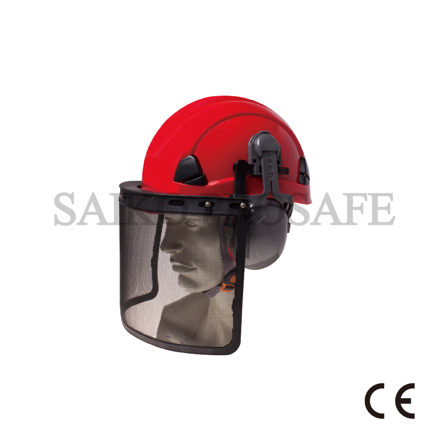 High quality Safety Helmet with Face Shield -  mesh visor and earmuffs- KM1504102-B