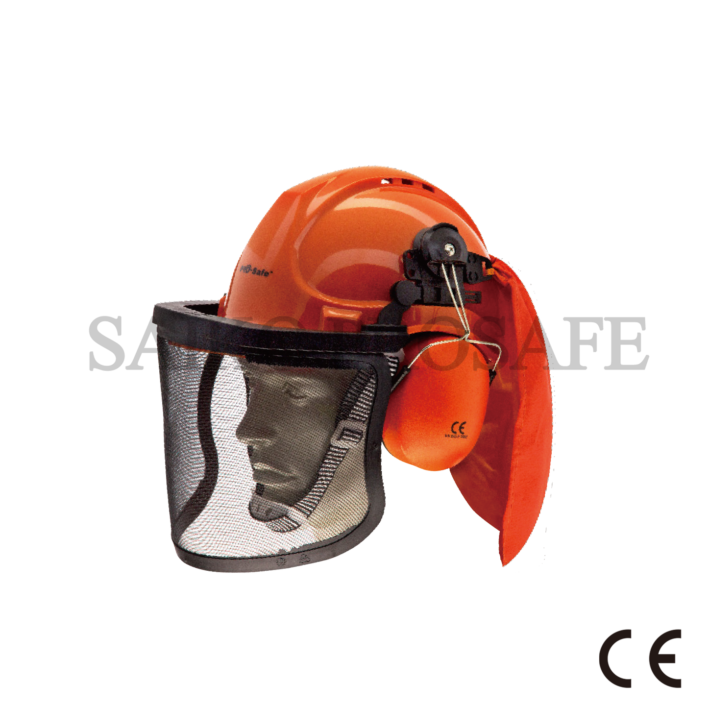 Safety Helmet with Face Shield -  mesh visor and earmuffs- KM1504112