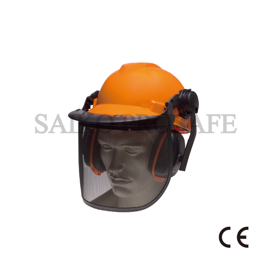 promotion Safety Helmet with Face Shield -  mesh visor and earmuffs- KM1504120
